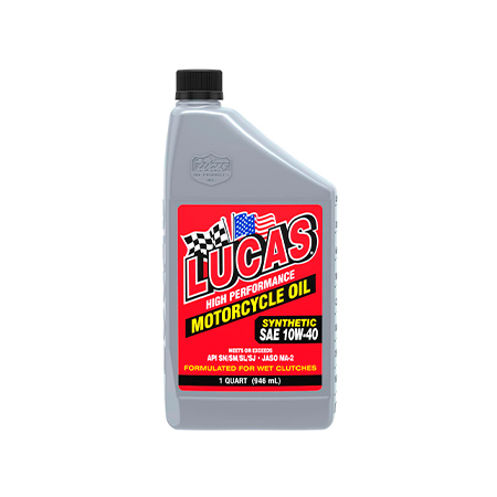 ACEITE SINTETICO SAE 10W40 PARA MOTOCICLETA EN 1/4 - LUCAS